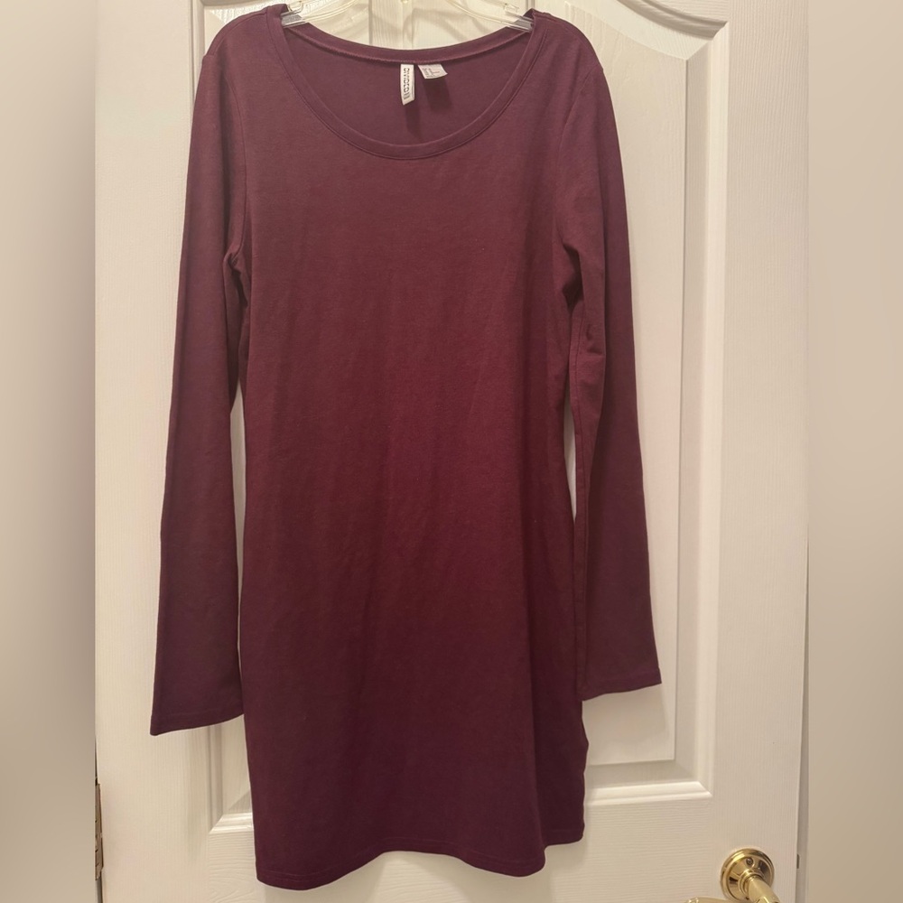 H&M Red Long Sleeve Sheath Dress